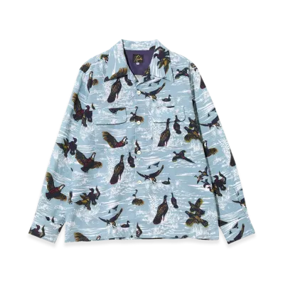 NEEDLES Classic Shirt - Printed Flannel/Bird "Blue"