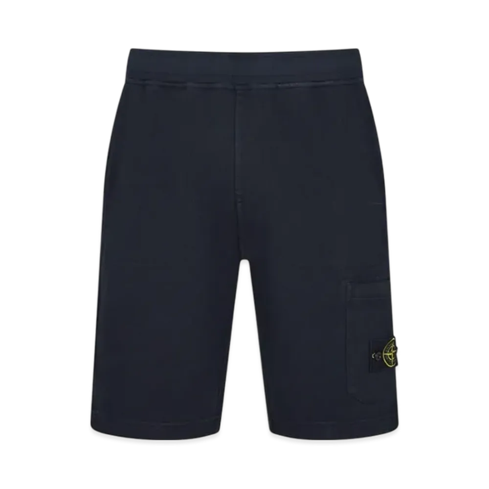 Stone Island 66260 Malfile Fleece Garment Dyed Old Effect Bermuda Shorts - 22SS "Navy Blue"
