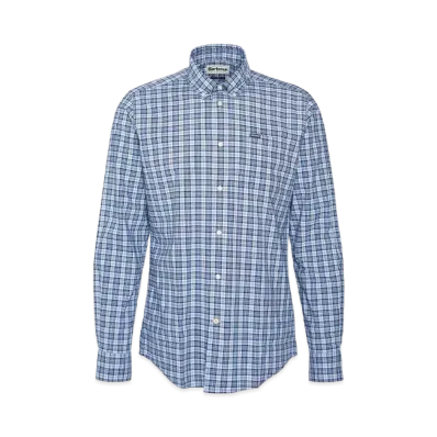 Barbour Lomond Check Button Down Shirt (Tailored Fit) "Light Blue"