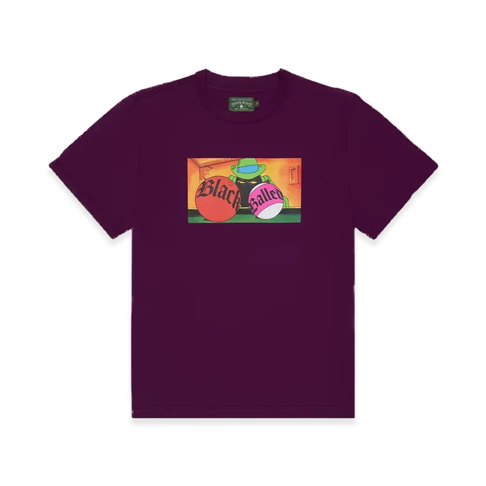 DENIM TEARS Black Balled Tee "Burgundy"