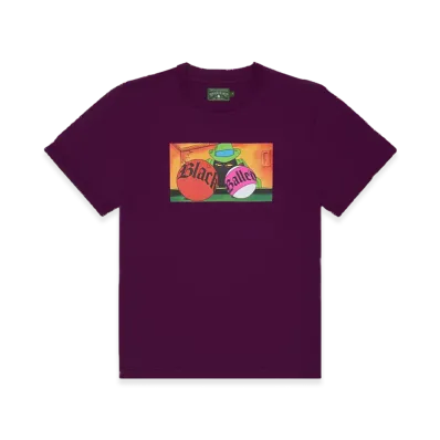DENIM TEARS Black Balled Tee "Burgundy"