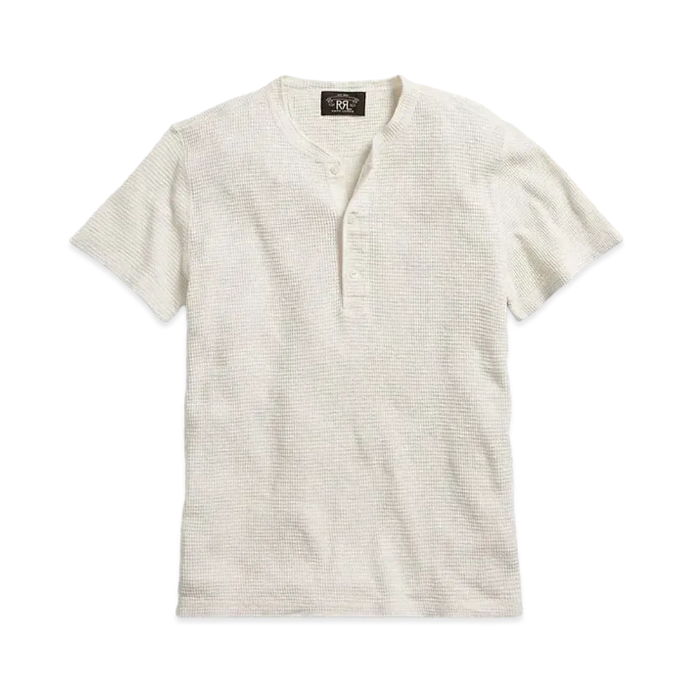 RRL Ralph Lauren Waffle Knit Cotton Henry #1 "White"