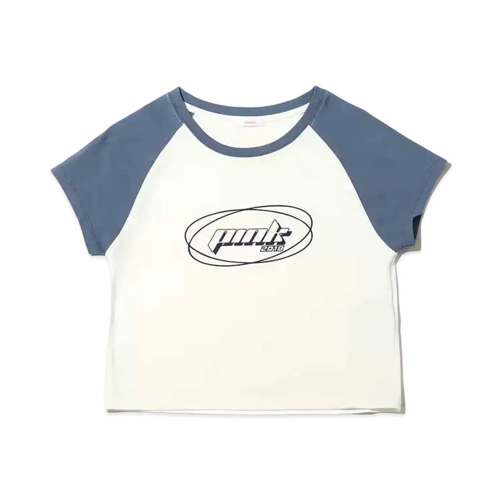 atmos pink Raglan Chibi T "White"