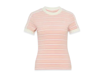 adidas Women's Summer Glow Slim Stripe T-Shirt "Sandy Pink"