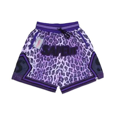 SAPEur Basket Shorts "Leopard Purple"