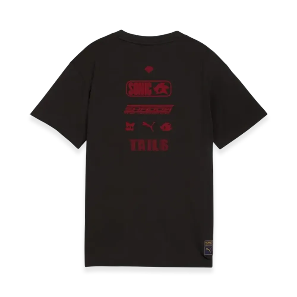 PUMA x SONIC Boys Relaxed Graphic Short Sleeve T-Shirt Sizes 128-164cm "Black"