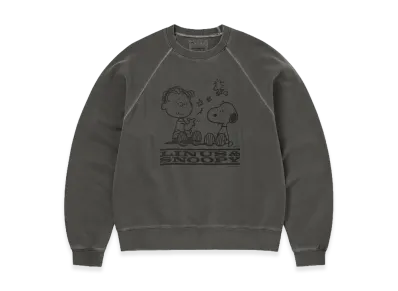 thisisneverthat x PEANUTS Faded Crewneck "Charcoal"