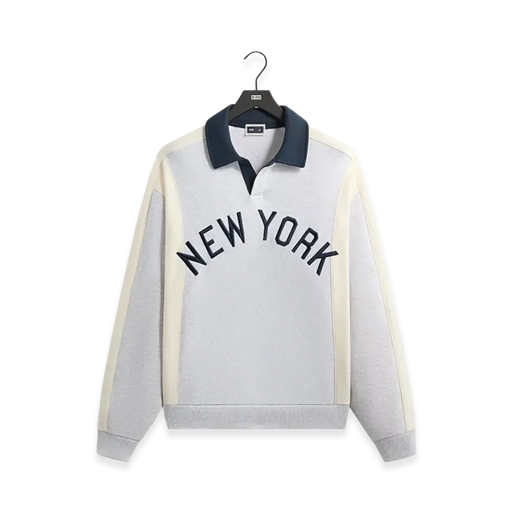 Kith x The New York Yankees Paneled Nelson Rugby "Light Heather Grey"