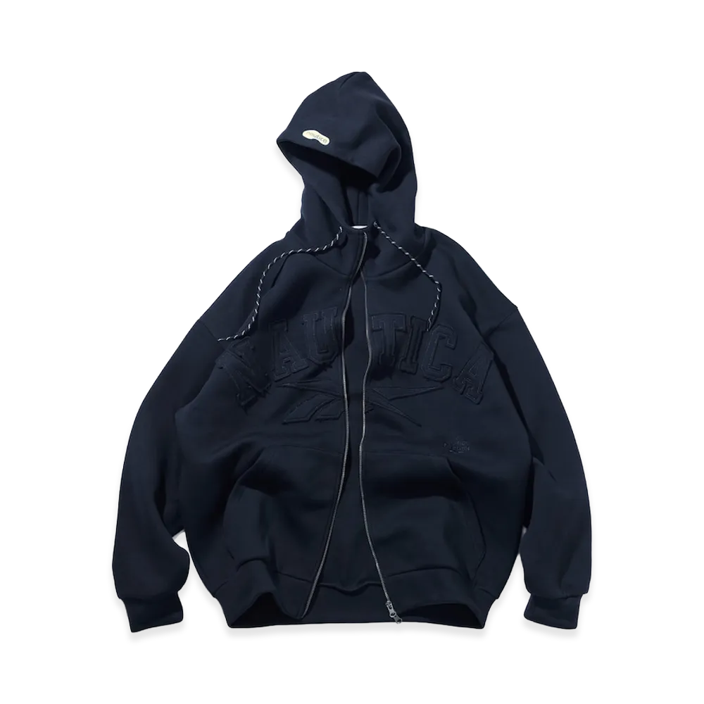 Reebok x NAUTICA Dual Name Arch Logo Spacer Zip-Up Sweat Hoodie Zip Hoodie "Navy"