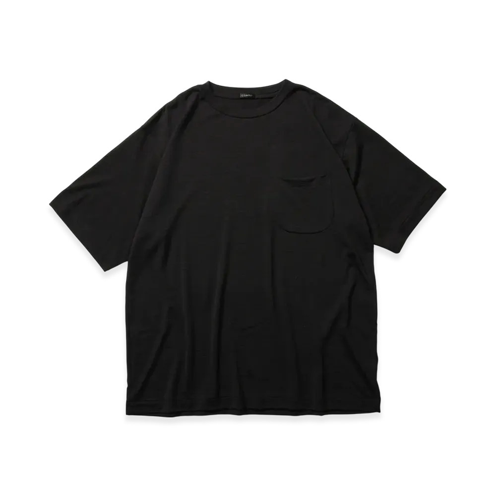 COMOLI Wool Tenjiku T-Shirt "Chacoal"
