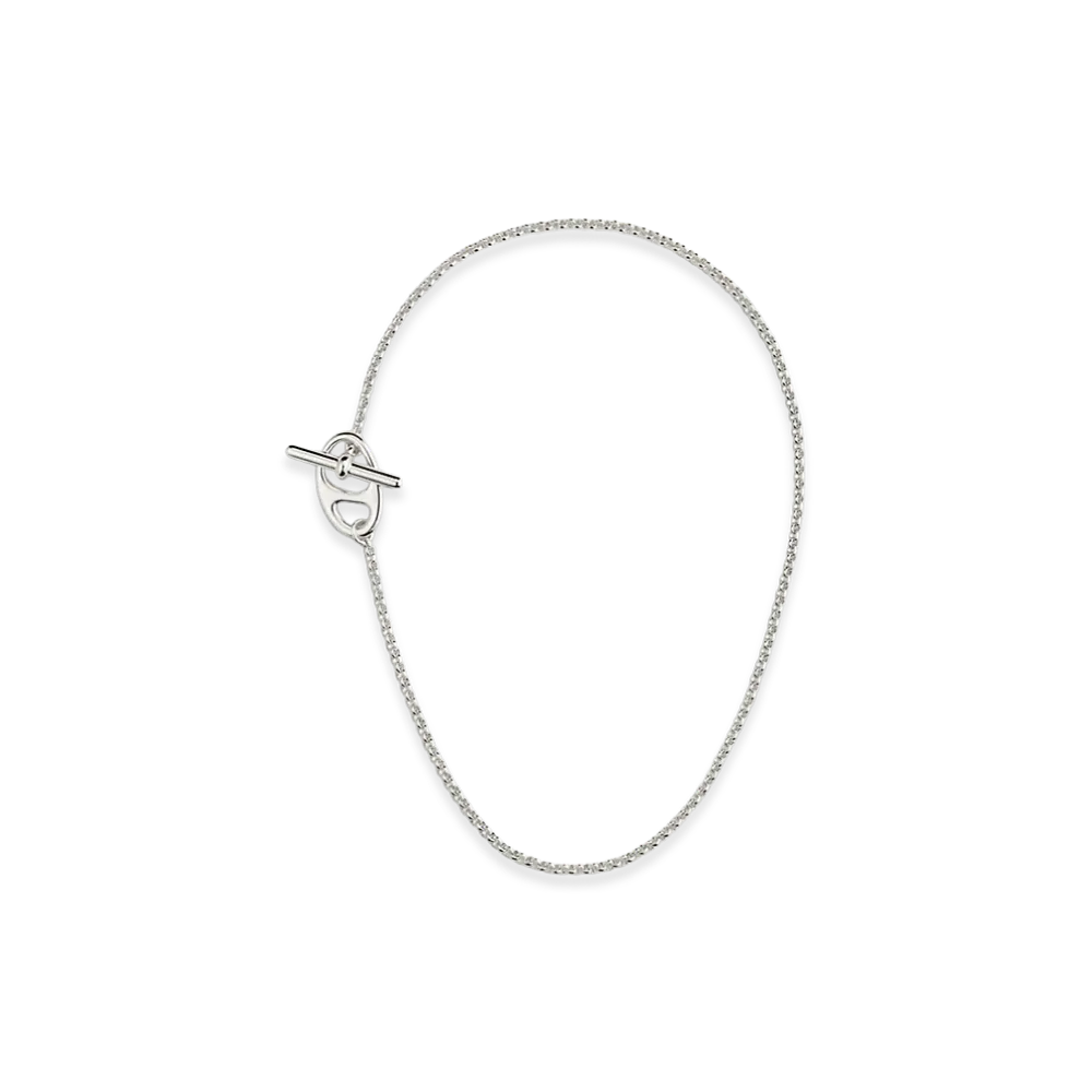 Hermes Chaine D'ancre Punk Necklace "Silver"