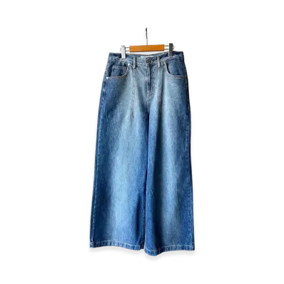 Matin Kim Pintuck Wide Denim Pants "Blue"