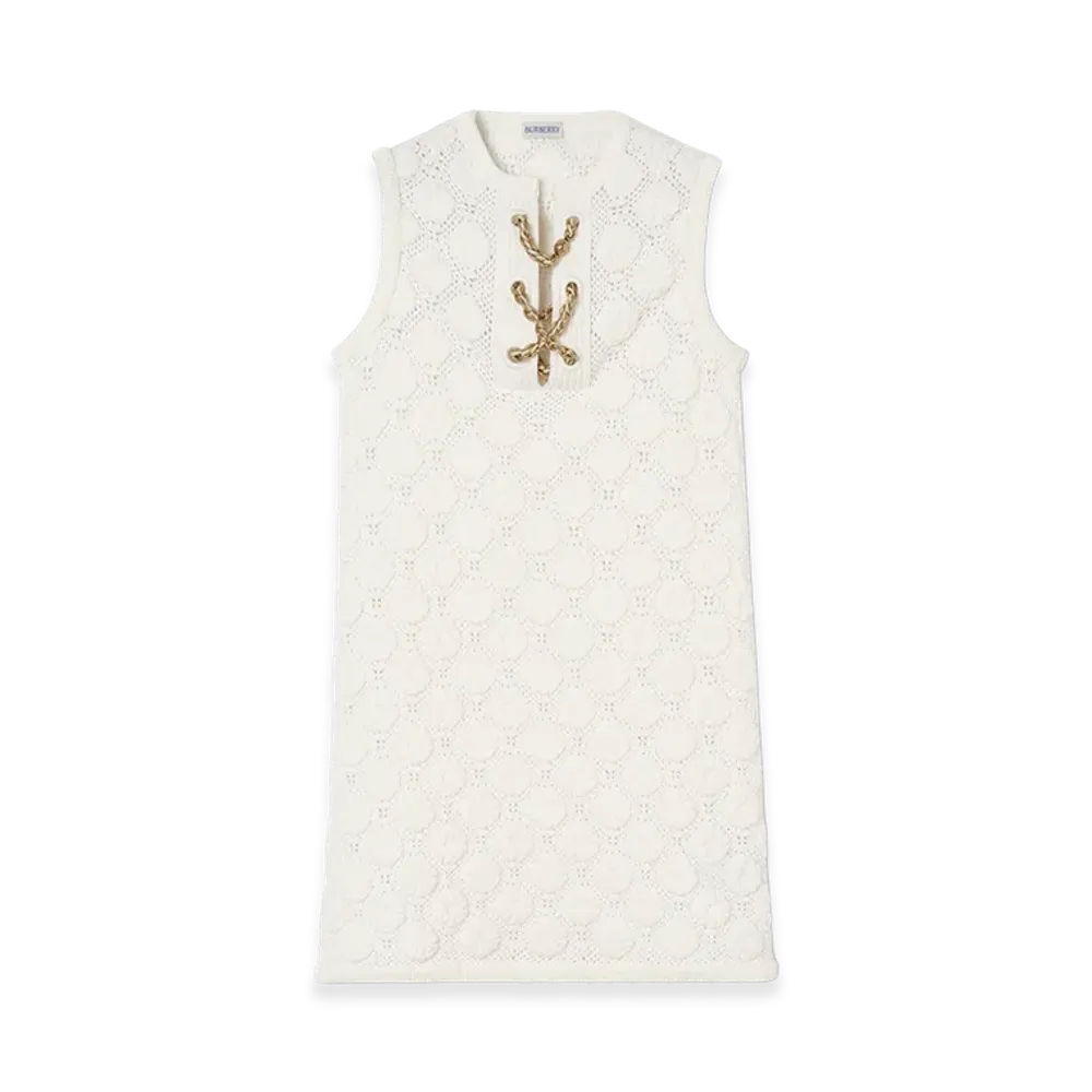 Burberry Women's Crochet Cotton Blend Dress "White"