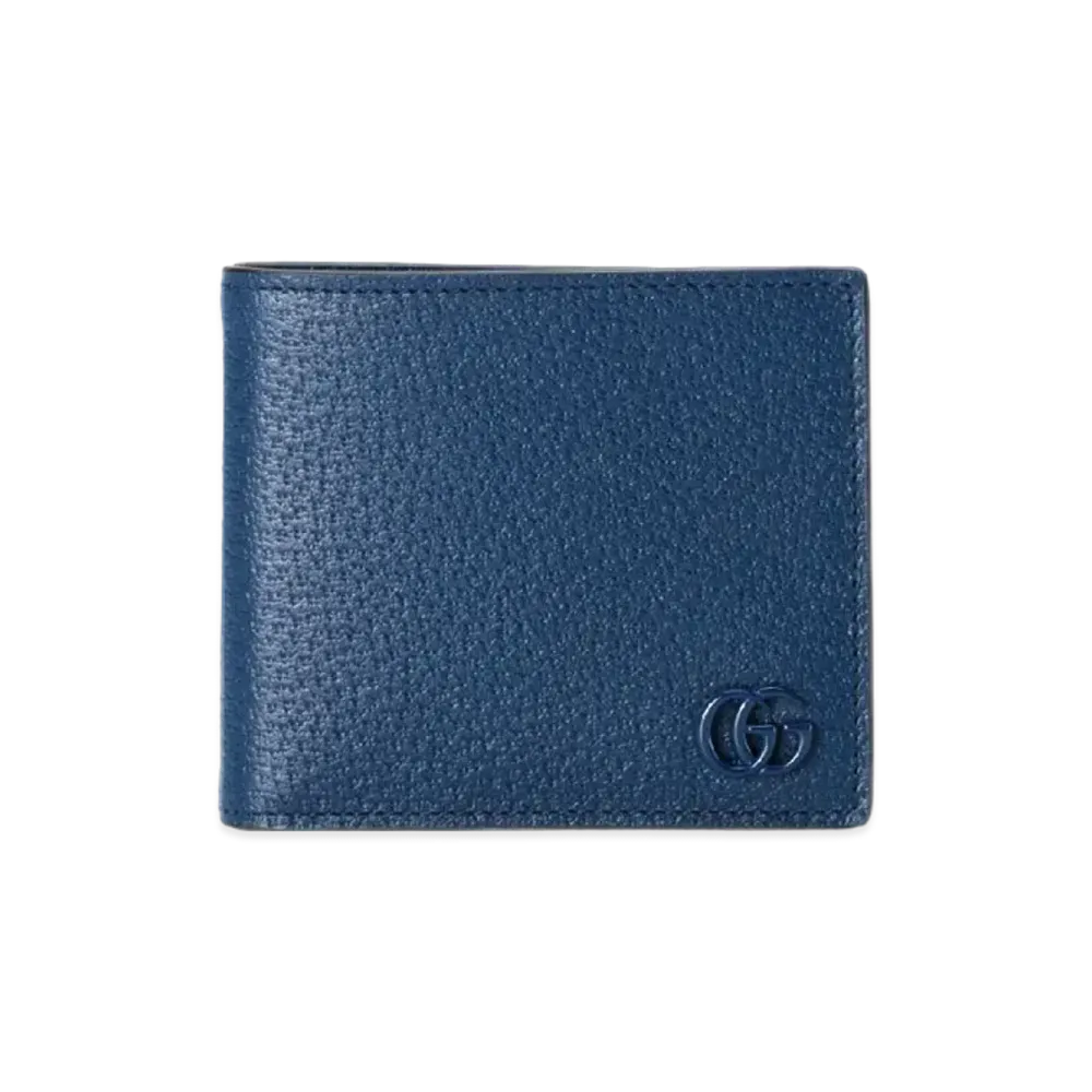 GUCCI Double G Leather Coin Wallet "Royal Blue"