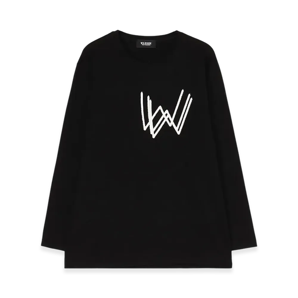 WILDSIDE YOHJI YAMAMOTO Initial Long Sleeve T-Shirt "Black"