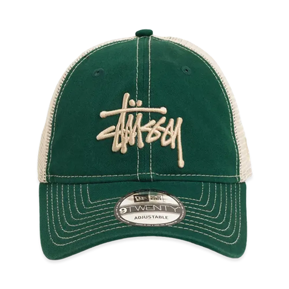 Stussy New Era 9Twenty Washed Basic Trucker "Spruce"