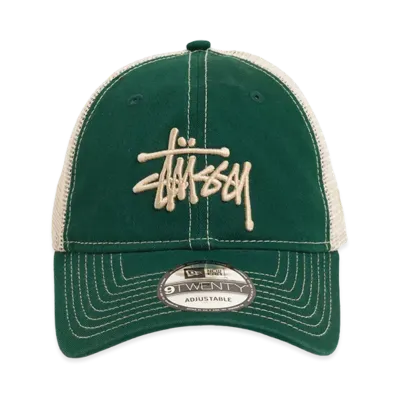 Stussy New Era 9Twenty Washed Basic Trucker "Spruce"