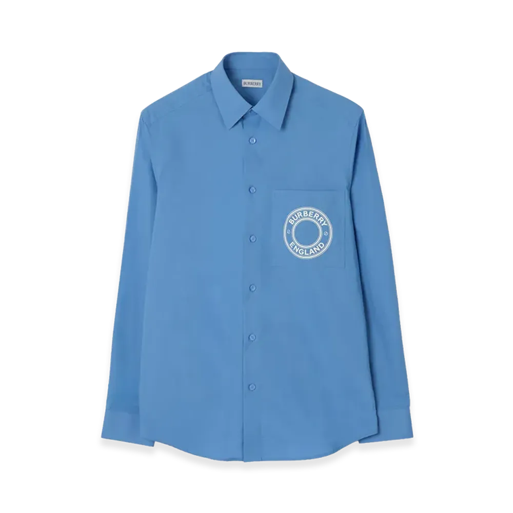 Burberry Logo Graphic Cotton Shirt "Periwinkle Blue"