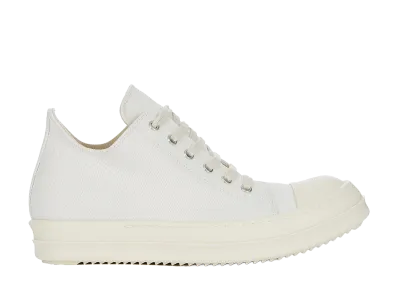 Rick Owens Women's DRKSHDW SS26 Low Sneaks 13oz Overdyed Denim "Cream/Milk"