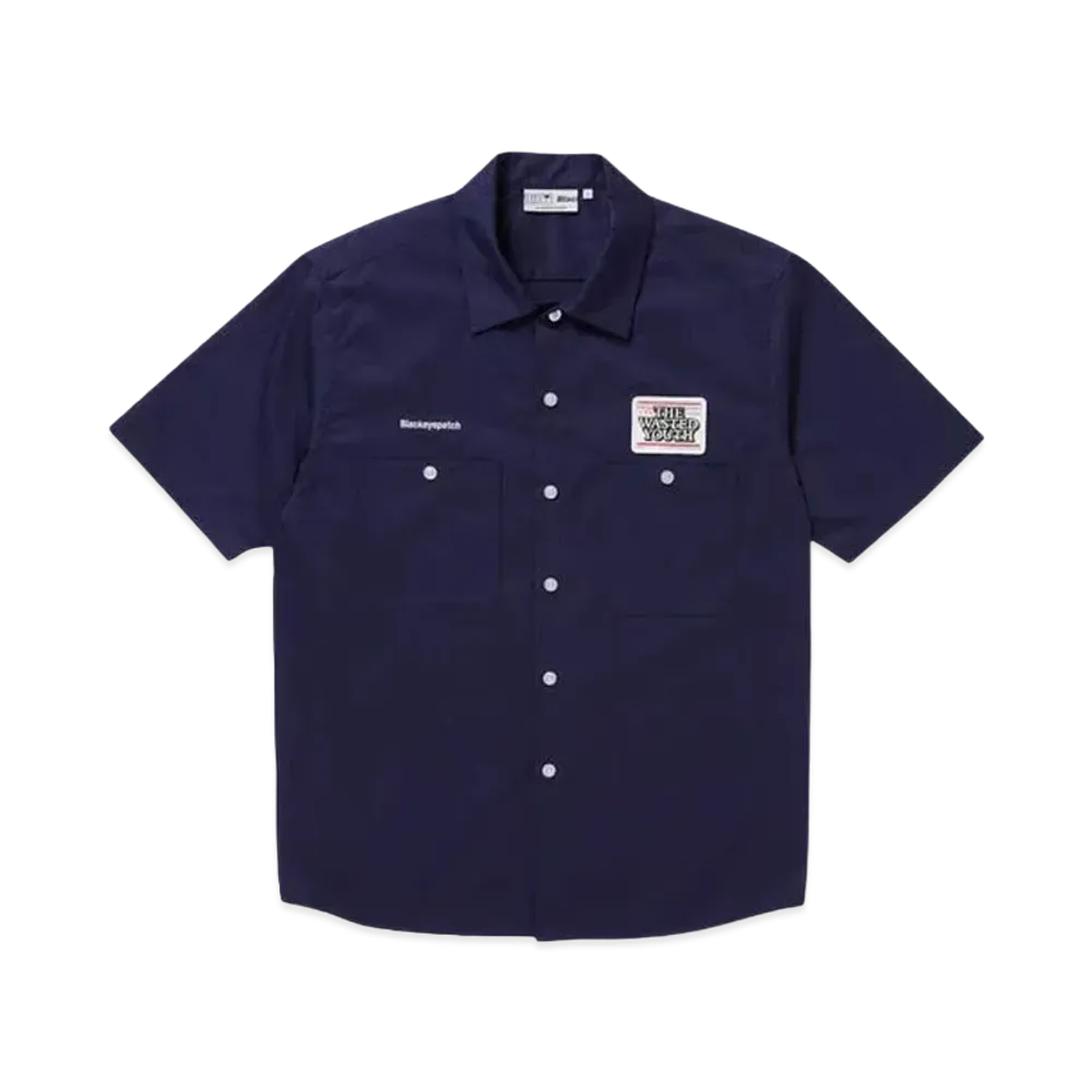 BlackEyePatch x Wasted Youth PRIORITY LABEL S/S WORK SHIRT "Navy" / VERDY