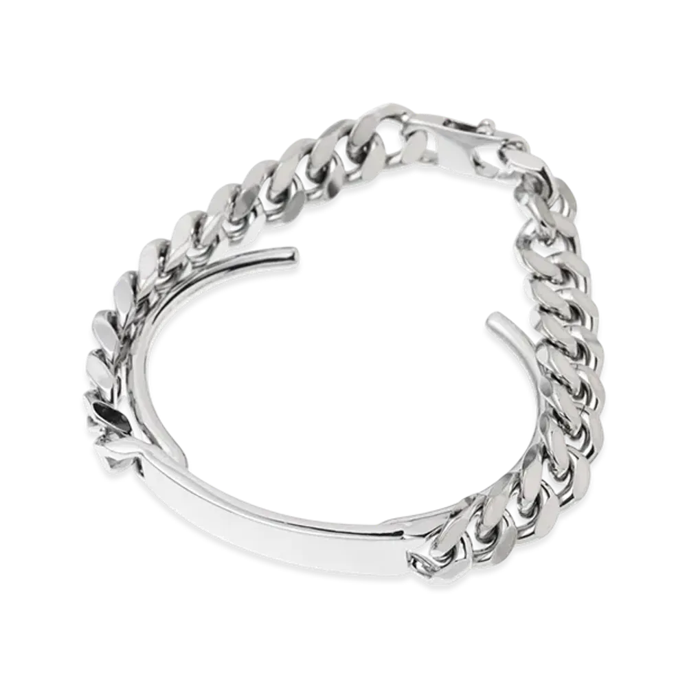 MM6 Maison Margiela Enamel Logo Cuff "Silver"
