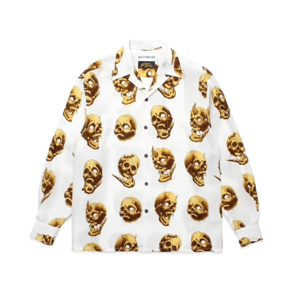 WACKO MARIA 56 Tattoo Studio / Hawaiian Shirt "White"