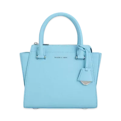 CHARLES & KEITH Double Handle Trapeze Tote Bag "Light Blue"
