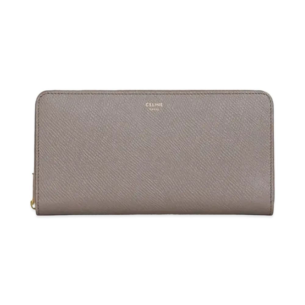 CELINE Large Zipped Wallet in Grained Calfskin "Pebble"