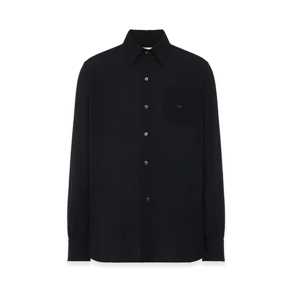 Maison Margiela Virgin Wool Long Sleeve Shirt "Black"