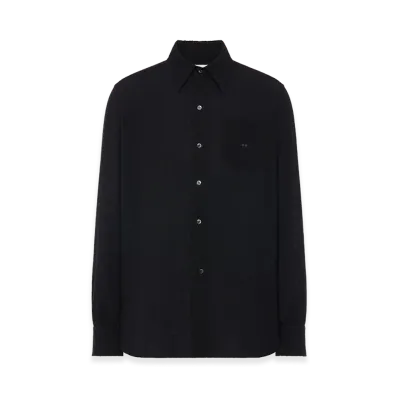 Maison Margiela Virgin Wool Long Sleeve Shirt "Black"