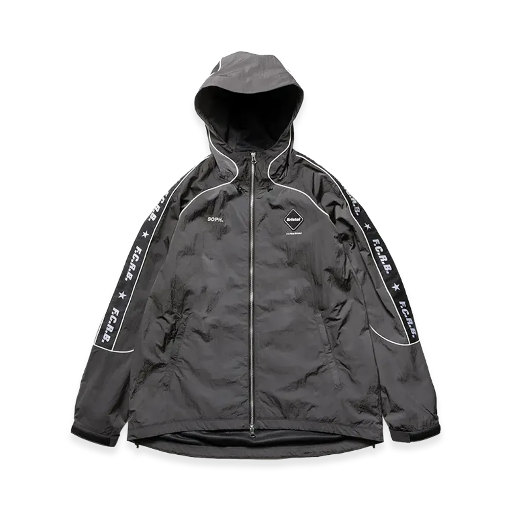 F.C.Real Bristol Nylon Chambray Practice Hooded Jacket "Charcoal Gray"