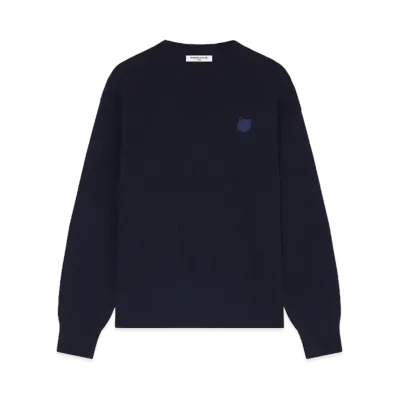 Maison Kitsune Bold Fox Head Patch Comfort Rib Jumper "Ink blue"