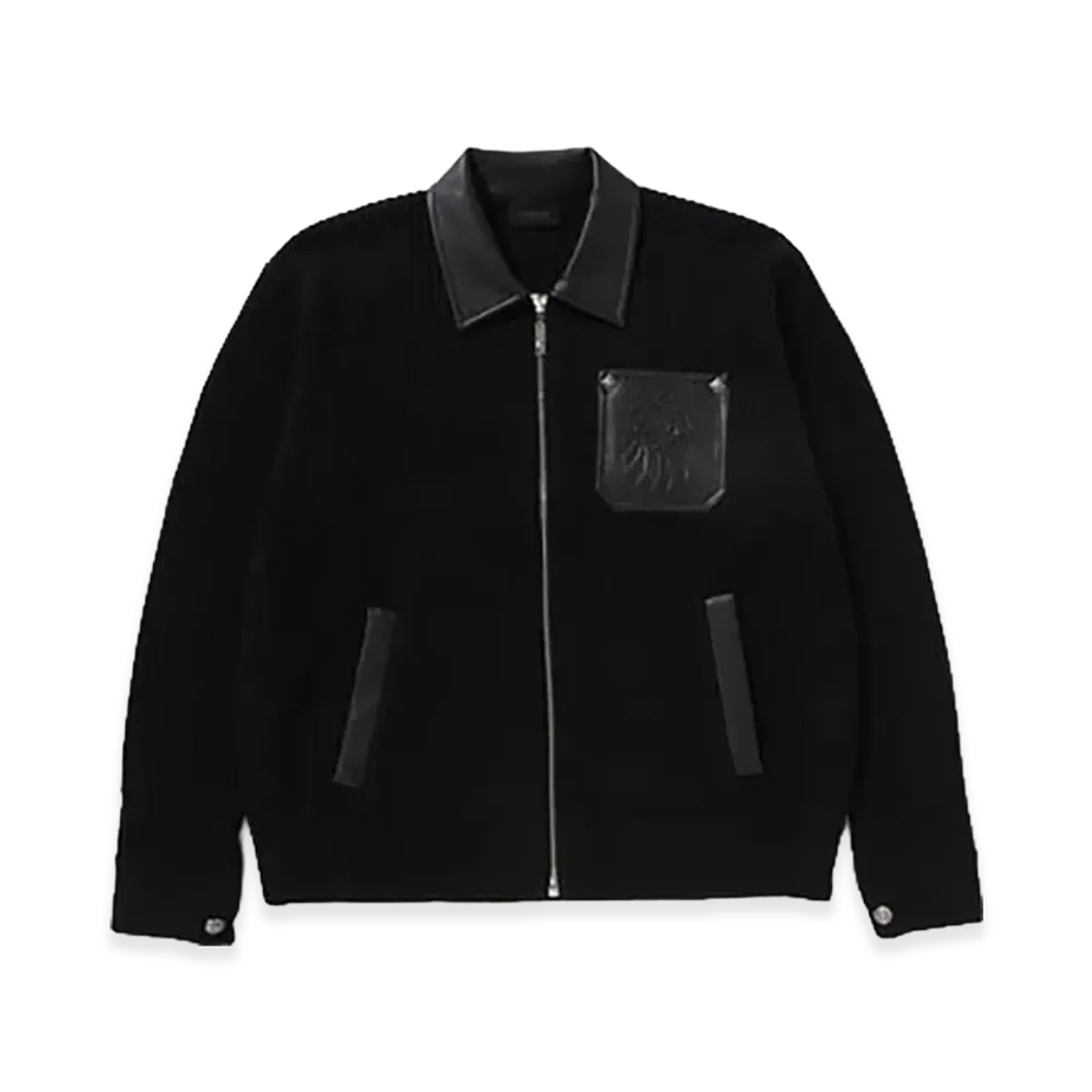 A BATHING APE Bape Black Zipped Work Cardigan "Black"