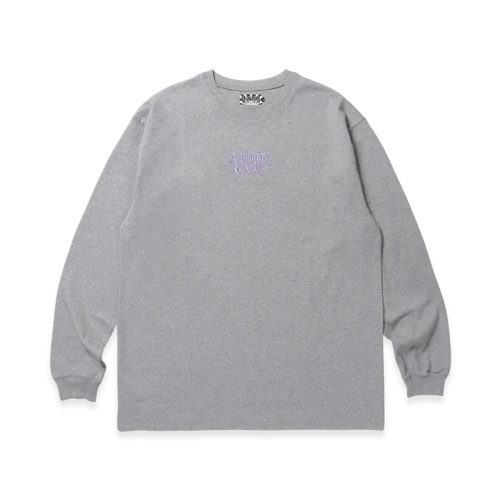 APHRODITEGANG Classic Logo Embroidery L/S Tee "Gray/Purple"
