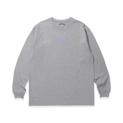 APHRODITEGANG Classic Logo Embroidery L/S Tee "Gray/Purple"