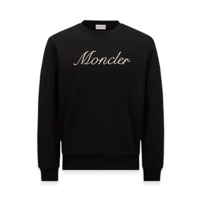 MONCLER Embroidered Logo Cotton Sweatshirt "Black"