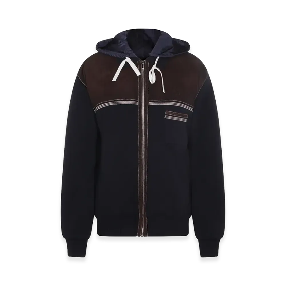 MIU MIU Women's Knit Down Jacket "Navy Blue"