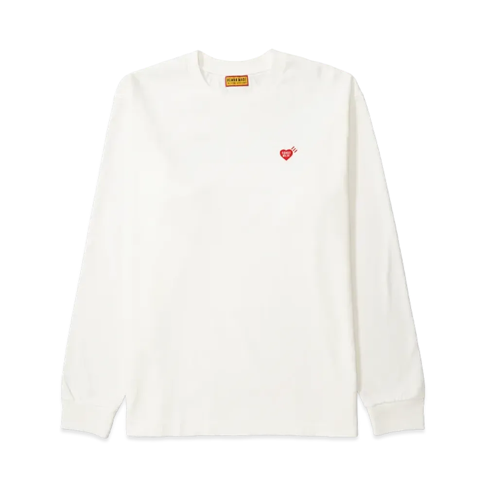HUMAN MADE Heart Badge L/S T-Shirt "White"