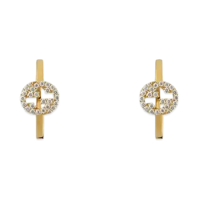 GUCCI Interlocking Diamond Earrings 18K "Yellow Gold"