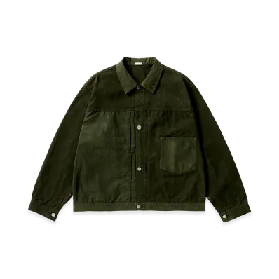A.PRESSE Vintage Cotton Silk Oiled Tent Cloth 1st Type Jacket "Olive"