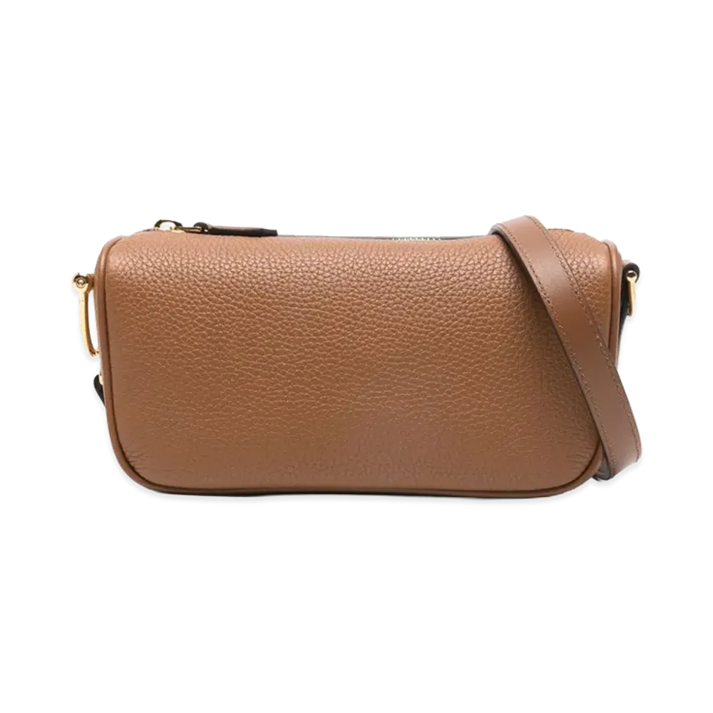 GUCCI Women's Leather Mini Gucci Half Horsebit Shoulder Bag "Brown"