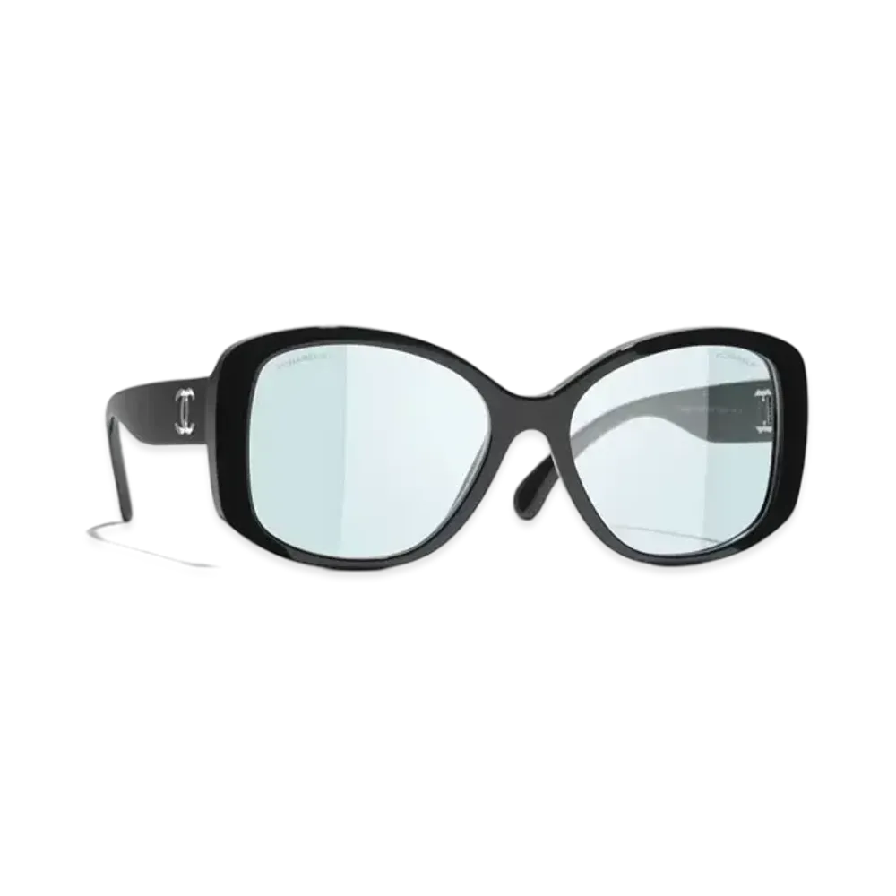 CHANEL Butterfly Blue Light Glasses Acetate & Nylon "Black"