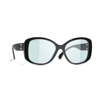 CHANEL Butterfly Blue Light Glasses Acetate & Nylon "Black"