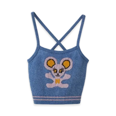 HYSTERIC GLAMOUR Mouse Jacquard Camisole "Blue"