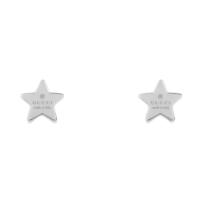 GUCCI Star Pattern Rivet Earrings "Silver"