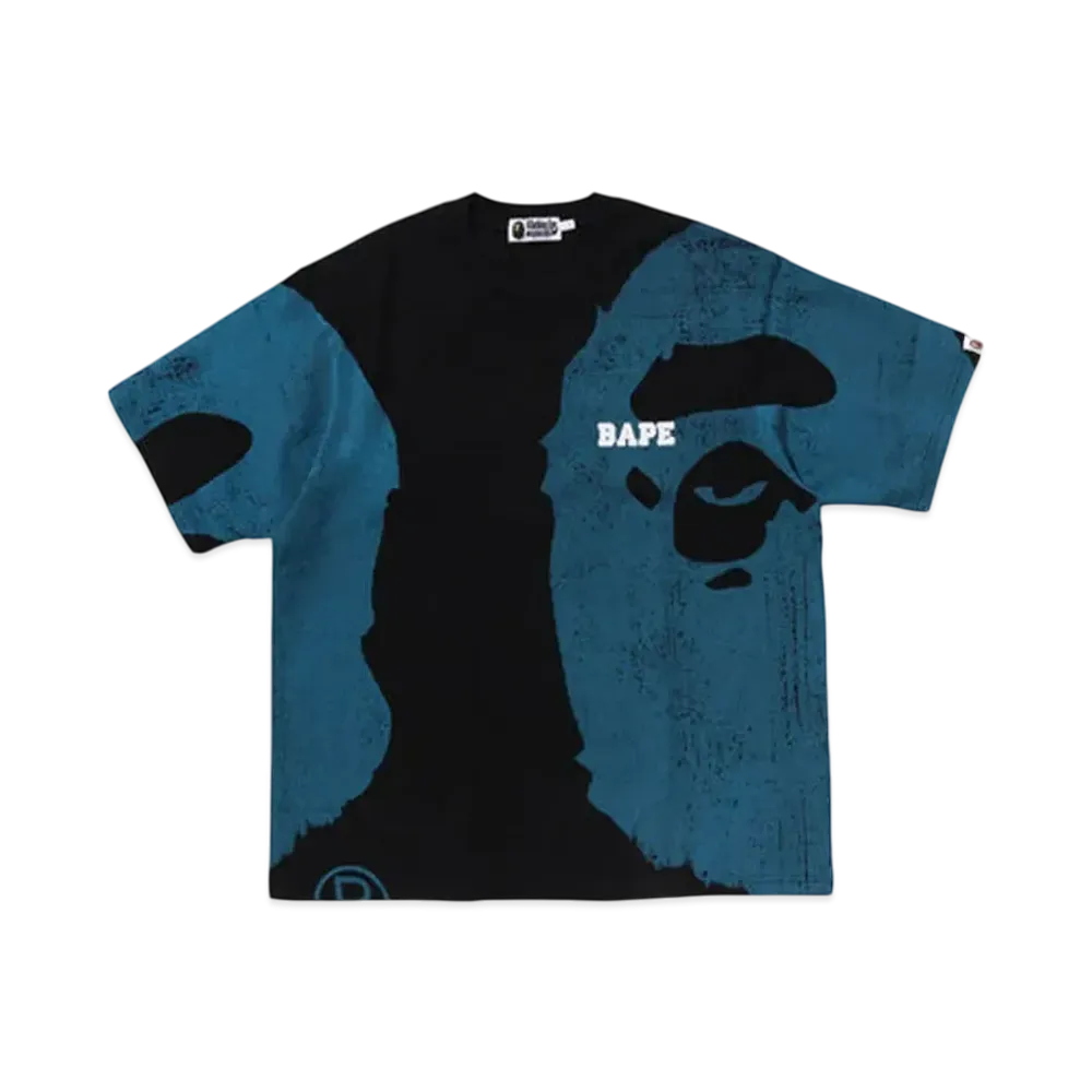 A BATHING APE Water Print Ape Head Relaxed Fit Tee "Black"