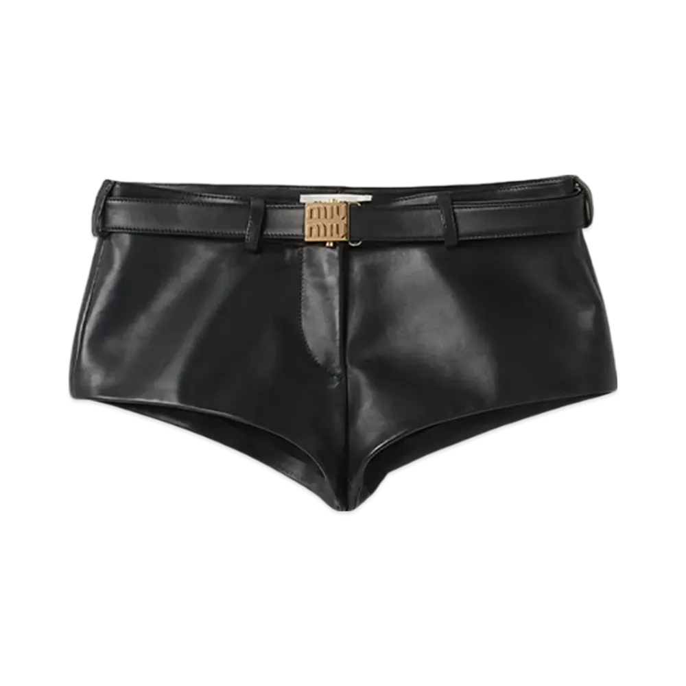 MIU MIU Women's Nappa Leather Shorts "Black"