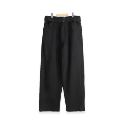 COMOLI Denim Belted Pants "Black"