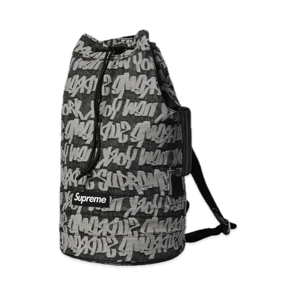 Supreme Fat Tip Jacquard Denim Backpack "Black"