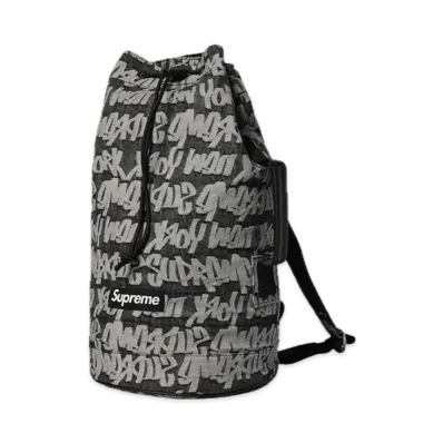 Supreme Fat Tip Jacquard Denim Backpack "Black"